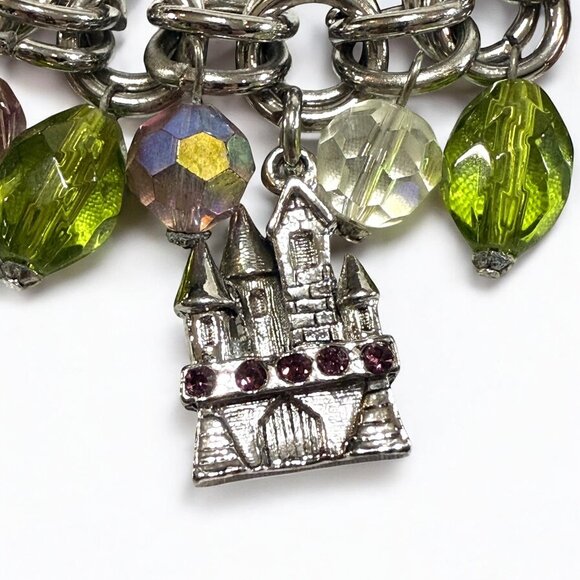Her Royal Highness PRINCESS Charm Bracelet – Silver Tone, Crystal Beads, Toggle - Picture 7 of 11